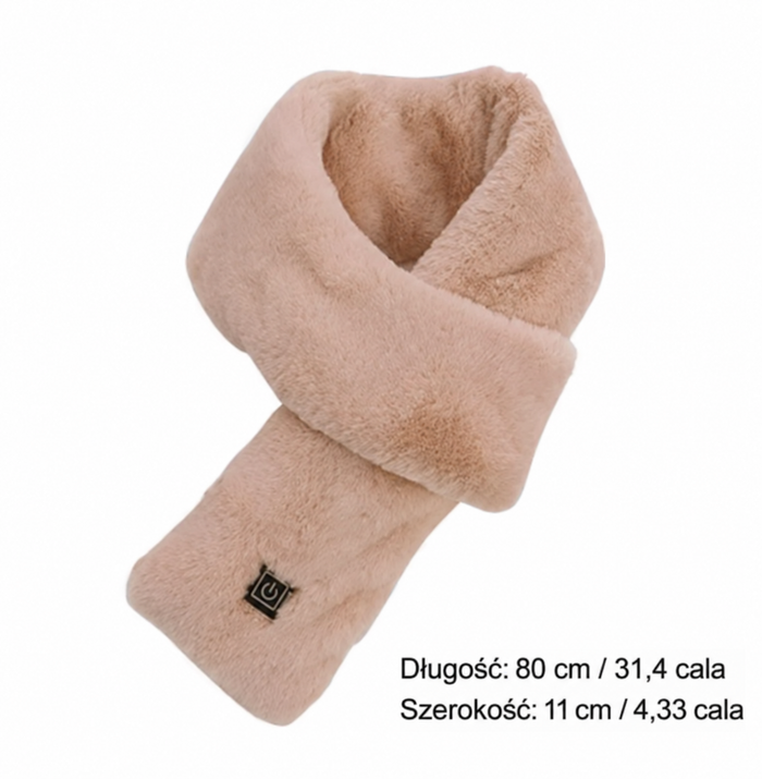 Beżowy szalik podgrzewany — długość 80 cm, szerokość 11 cm