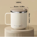 Kubek termiczny 400 ml z uchwytem, kolor kremowy